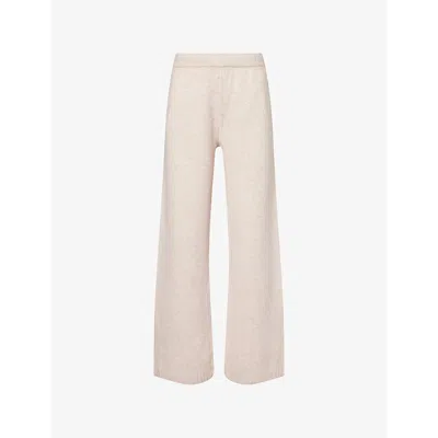 The Couture Club Womens Pink Emblem Fluffy Straight-leg Knitted Joggers