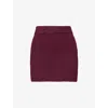 The Couture Club Womens Plum Emblem Slim-fit Knitted Mini Skirt In Purple