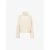 The Couture Club Womens  Embossed-emblem Roll-neck Knitted Jumper In White