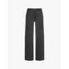 The Couture Club Womens Charcoal Fluffy Emblem Brand-embroidery Straight-leg Mid-rise Knitted Jogging Bottoms