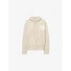 The Couture Club Womens Beige Fluffy-emblem Zip-up Knitted Hoody