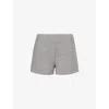 The Couture Club Womens Grey Herringbone High-rise Woven Shorts In Gray