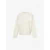 The Couture Club Womens Beige Monogram Emblem Round-neck Knitted Jumper In Neutral