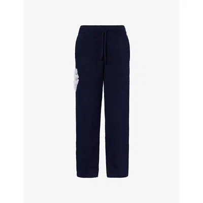 The Couture Club Womens  Monogram Emblem Straight-leg Knitted Jogging Bottoms In Blue