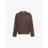 The Couture Club Womens Brown Relaxed-fit Embroidered-branding Knit Jumper Xs