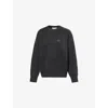The Couture Club Womens Charcoal Relaxed-fit Embroidered-branding Knit Jumper In Gray