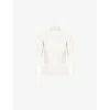 The Couture Club Womens Bone Ribbed Roll-neck Knitted Top In White