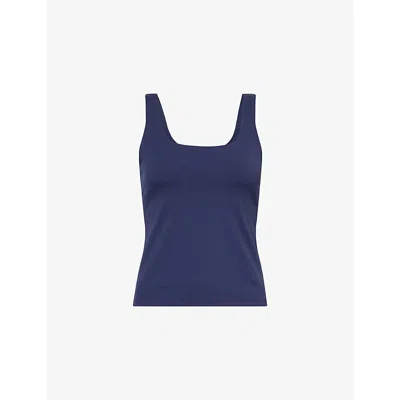 The Couture Club Womens Darknavy Sculpt Scoop-neck Jersey Top In Blue