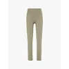 The Couture Club Womens Khaki Sculpting Emblem Embossed-branding Tapered-leg High-rise Stretch-woven Leggings