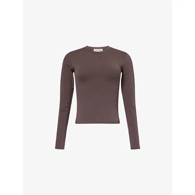 The Couture Club Womens Chocolate Sculpting Long-sleeve Stretch-jersey Top In Brown