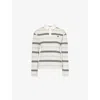 The Couture Club Womens Greymarl Striped Long-sleeves Cotton-blend Polo Shirt In Gray