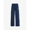 The Couture Club Womens Navy Wide-leg Mid-rise Cotton-blend Jogging Bottoms