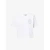 The Couture Club Womens White Palm V-veck Cotton T-shirt