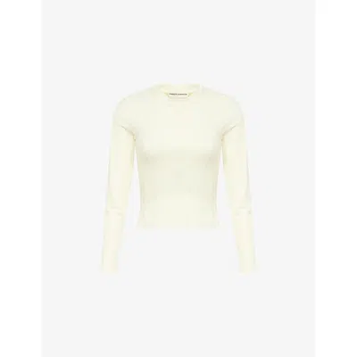 The Couture Club Womens Yellow Sculpting Crossover Stretch-woven Top