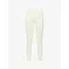 The Couture Club Womens Yellow Sculpting Emblem High-rise Gym Leggings In White