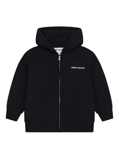 The Couture Club Kids' Zip-front Hooded Top In Black