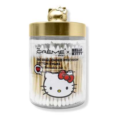The Creme Shop Hello Kitty Chic Reusable Jar With Cotton Swabs - Matte Gold