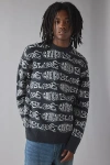 The Critical Slide Society Critical Slide Society Madness Pattern Crew Neck Sweater In Black, Men's At Urban Outfitters In Black