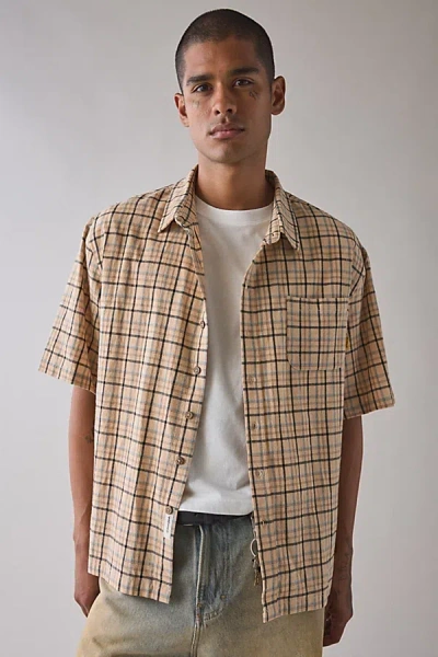 The Critical Slide Society Fred Plaid Short Sleeve Shirt Top In Plaid, Men's At Urban Outfitters In Multi