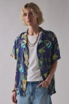The Critical Slide Society Gilligan Patterned Resort Shirt Top In Blue, Men's At Urban Outfitters In Blue