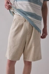 The Critical Slide Society Harro Linen Wide Leg Short In Ecru, Men's At Urban Outfitters In Sand