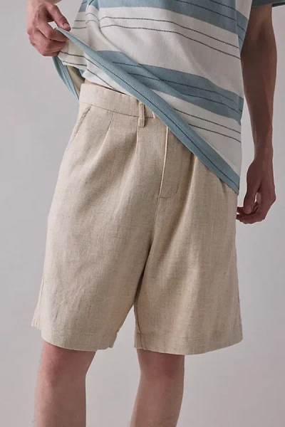 The Critical Slide Society Harro Linen Wide Leg Short In Ecru, Men's At Urban Outfitters In Sand