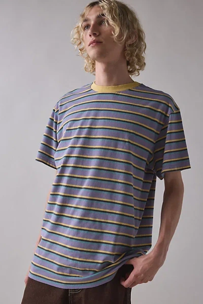 The Critical Slide Society Monterey Yd Stripe Tee In Purple Striped, Men's At Urban Outfitters