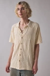 The Critical Slide Society Rails Knit Short Sleeve Sweater In Ivory, Men's At Urban Outfitters