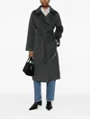 The Curated Collection Belted Tailored Coat In Gray