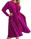 The Curve La Plus Size Glitter Knit Flare Dress With Bow Details In Magenta In Pink
