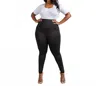 The Curve La Plus Size High Rise Leggings In Black In Black