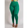 The Curve La Plus Size High Rise Leggings In Kelly Green In Black