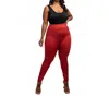 The Curve La Plus Size High Rise Leggings In Rust In Red