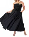 The Curve La Plus Size Knit Tube Maxi Dress With Self Belt In Black In Black