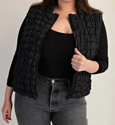 The Curve La Plus Size Quilted Puffer Vest In Black
