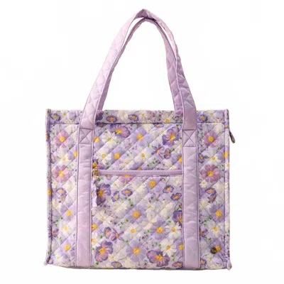 The Darling Effect Darling Effect Quilted Travel Tote Bags In Bouquet Beauty Purple In Multi