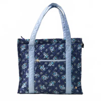 The Darling Effect Darling Effect Quilted Travel Tote Bags In Endless Daydream Navy In Multi