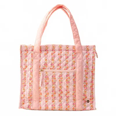 The Darling Effect Darling Effect Quilted Travel Tote Bags In Petal Parade Pink In Multi