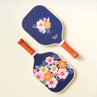 The Darling Effect Floral Pickelball Paddle In Navy In Multi