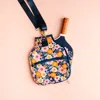 The Darling Effect Floral Pickleball Paddle Case In Navy Blue With Floral Design In Multi