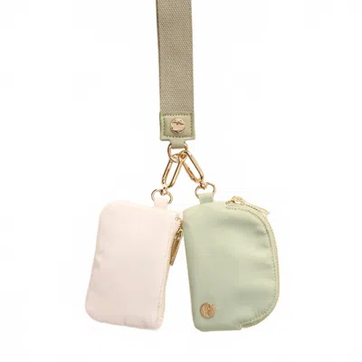 The Darling Effect Women's Dynamic Duo Pouch Wristlet In Sage In Multi