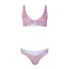 The Delarose Sisters Women's Pink Beaux Knot Bikini Set In Pink
