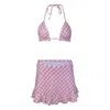 The Delarose Sisters Women's Pink Daniella Swim Skort Set In Pink