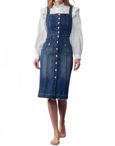 The Denim Lab Delaney Denim Midi Dress In Dark In Blue