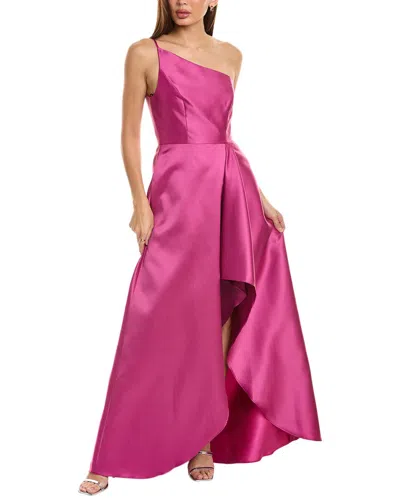 The Dessy Group Alfred Sung One-shoulder Satin Gown In Pink