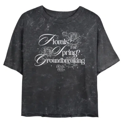 The Devil Wears Prada Junior's  Florals For Spring Groundbreaking Quote Graphic T-shirt In Animal Print
