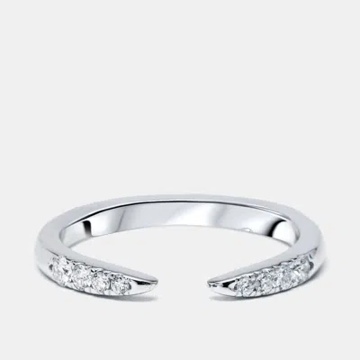 Pre-owned The Diamond Edit 0.17 Cts Round Lab Grown Diamonds 18k White Gold Ring Size 51