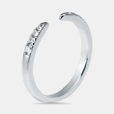 Pre-owned The Diamond Edit 0.17 Cts Round Lab Grown Diamonds 18k White Gold Ring Size 53