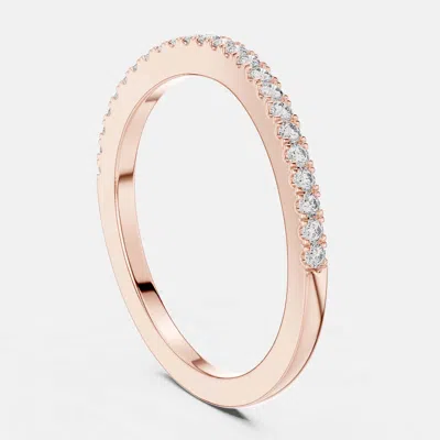 Pre-owned The Diamond Edit 0.2 Cts Side Stack Round Cut 18k Rose Gold Lab Grown Diamond Ring Size 53