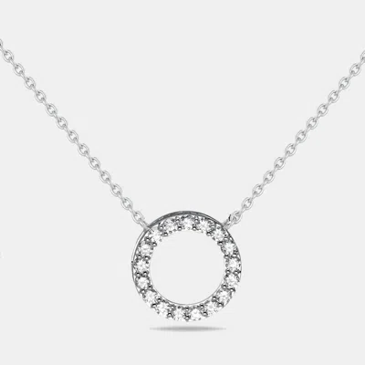 Pre-owned The Diamond Edit 0.49 Cts Round Lab Grown Diamonds 18k White Gold Necklace